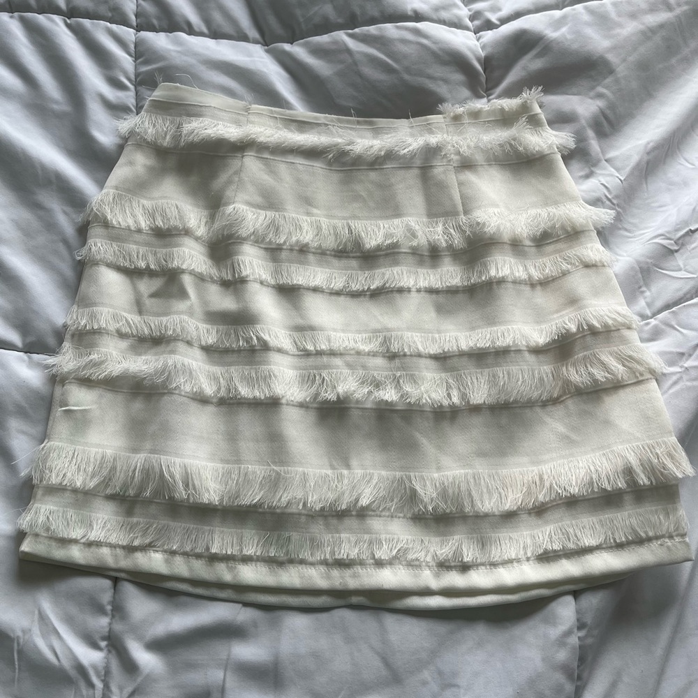 Princess Polly white fringe skirt